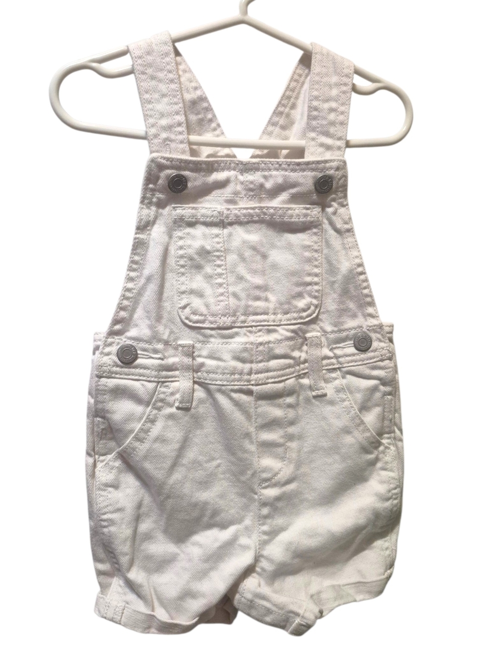 Old Navy White Denim Short Overalls for Kids